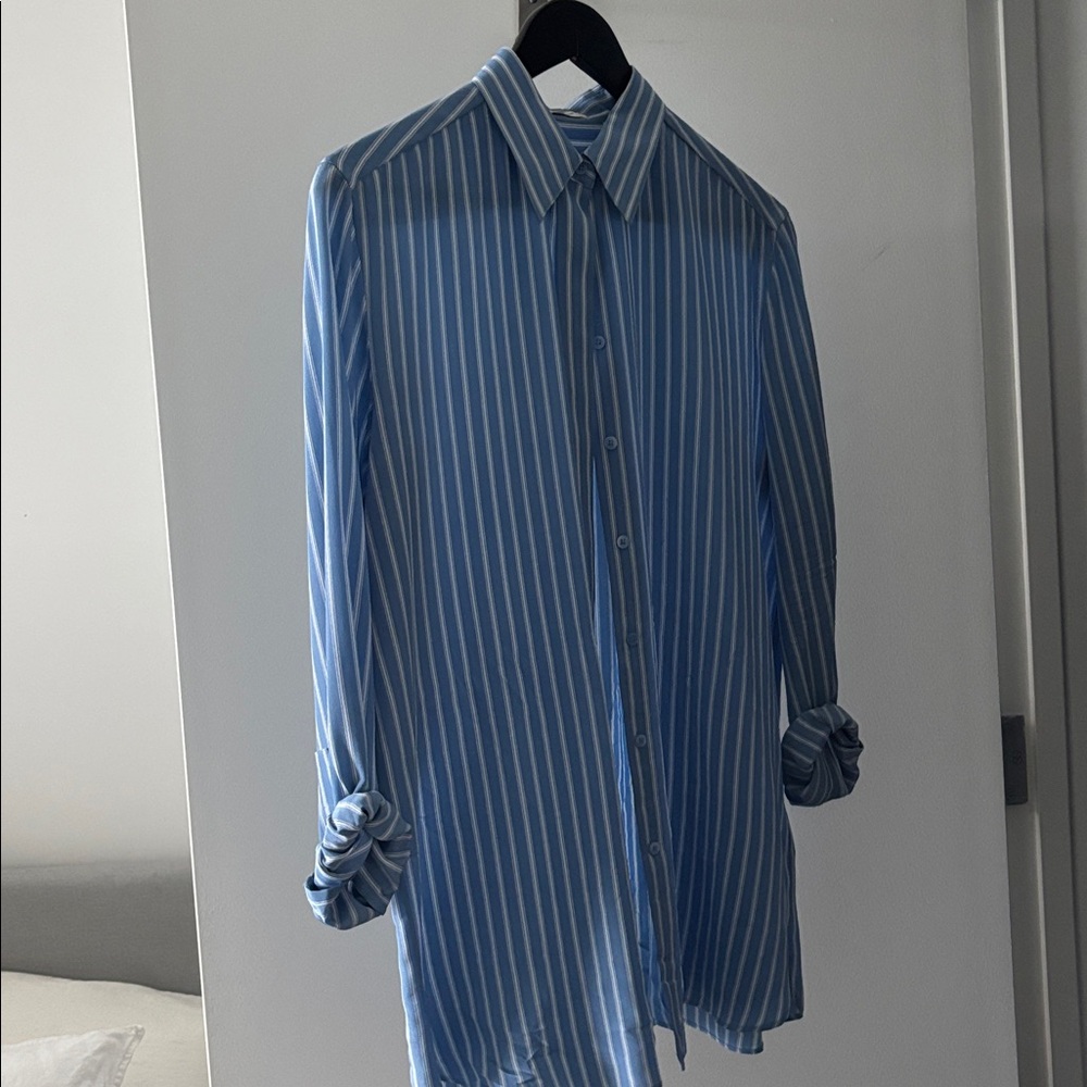 Babaton Casting Shirt in Blue & White Stripe normally $178